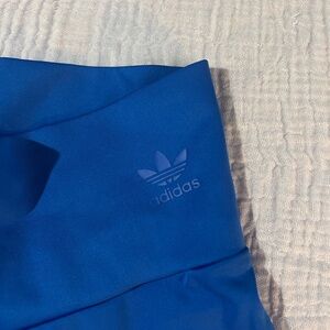 Adidas Blue Biker Shorts with Iconic Trefoil Logo